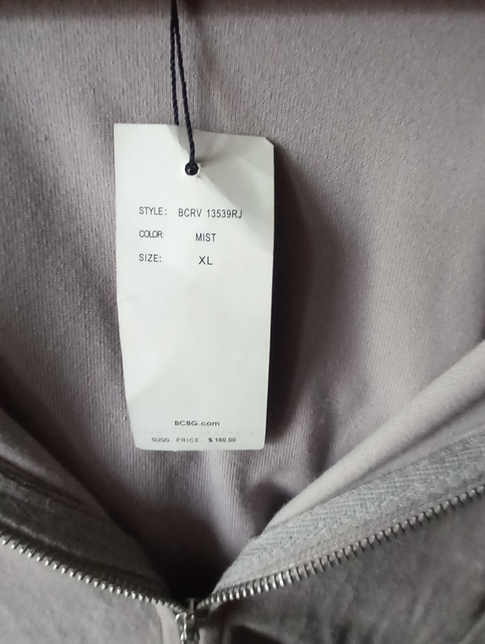 BCBG Max Azria Light Gray Zip-Up Hoodie - Picture 5 of 6